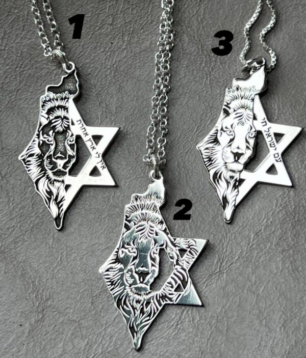 שרשרת מגן דוד בשילוב מפת ארץ ישראל
